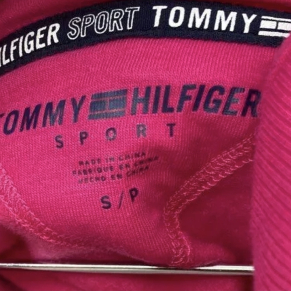Tommy Hilfiger Zip-Front Logo Pink Hoodie Sweatshirt Size Small NWT MSRP $69.50 - Picture 3 of 4